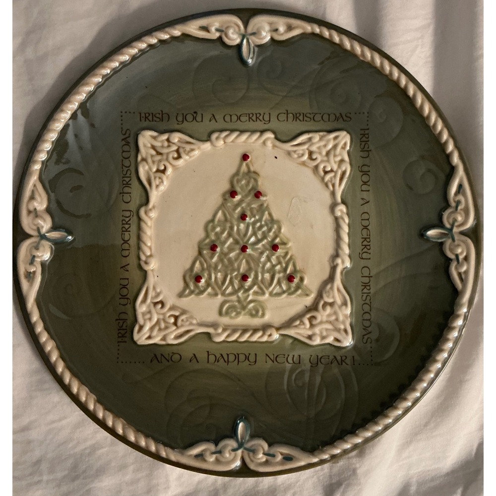 Grasslands Road Christmas Celtic Holiday Ceramic 8" Plate Vintage Excellent